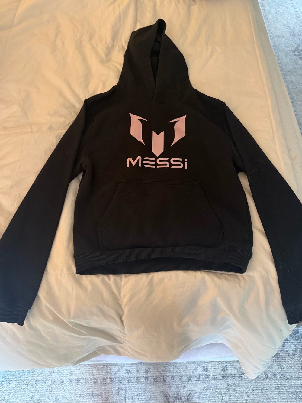 Black Hoodie Sweater with Pink Logo